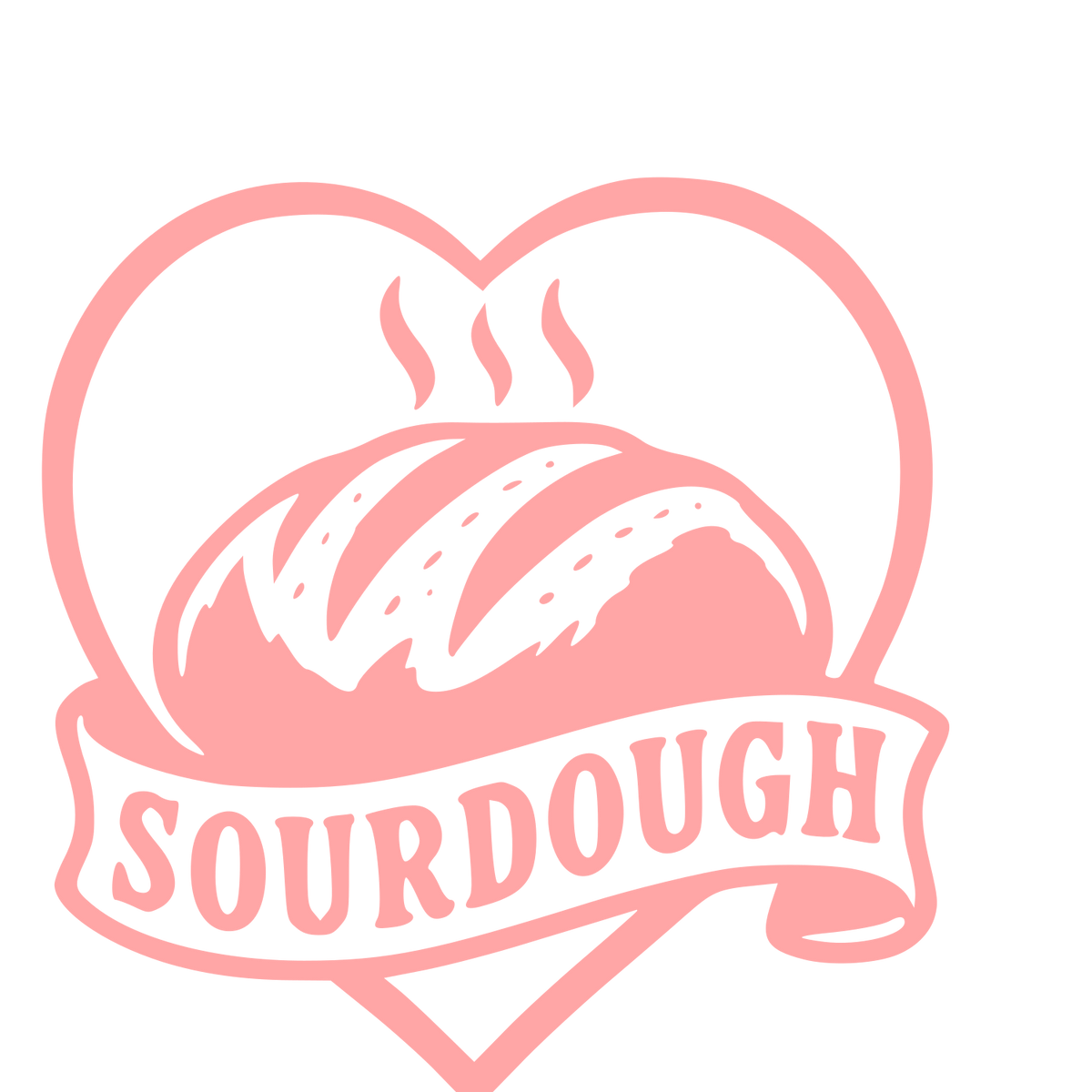 Sourdough Bread Heart Logo #ffa6a6