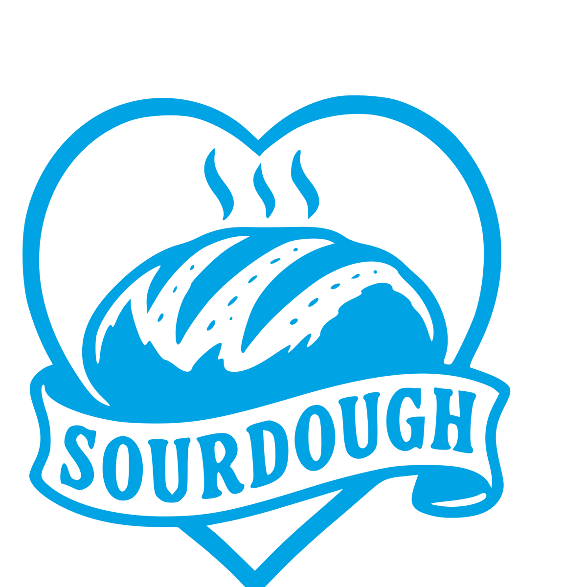 Sourdough Bread Heart Logo #00a3e4