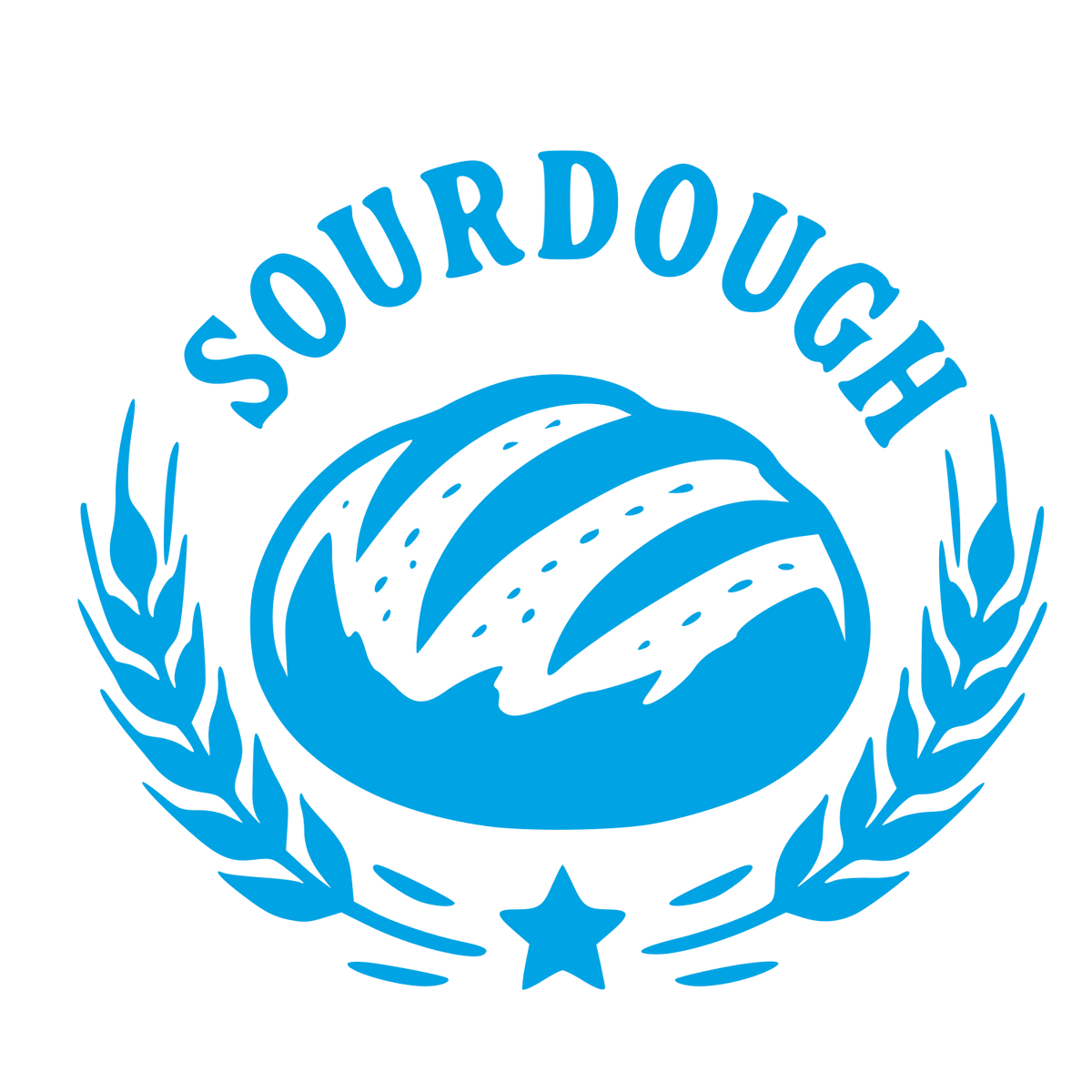 Sourdough Bread Emblem Logo #00a3e4