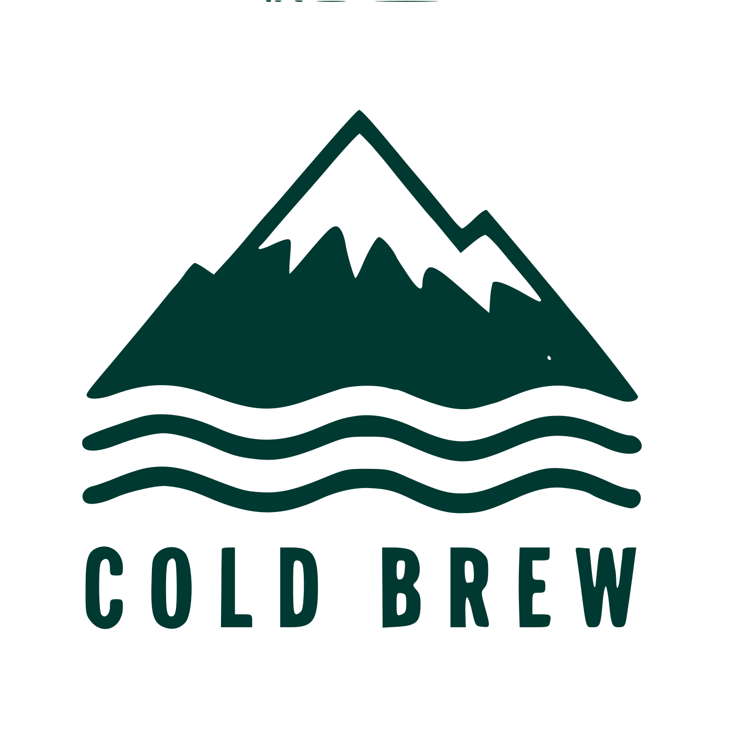 Cold Brew Mountain Logo #003932