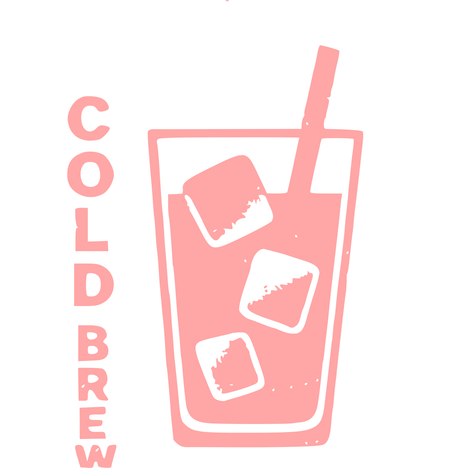 Cold Brew Glass Logo #ffa6a6