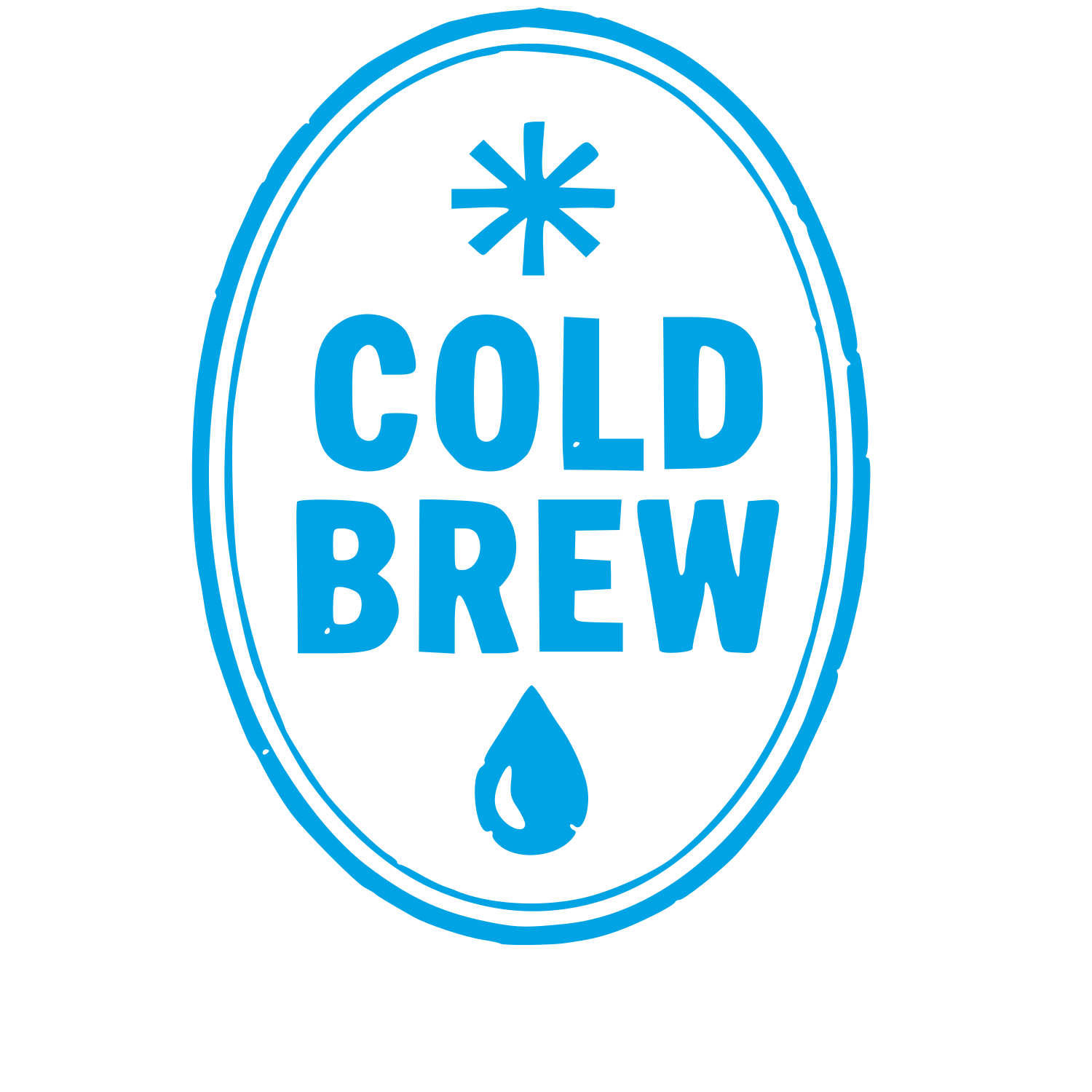 Cold Brew Coffee Drop Logo #00a3e4