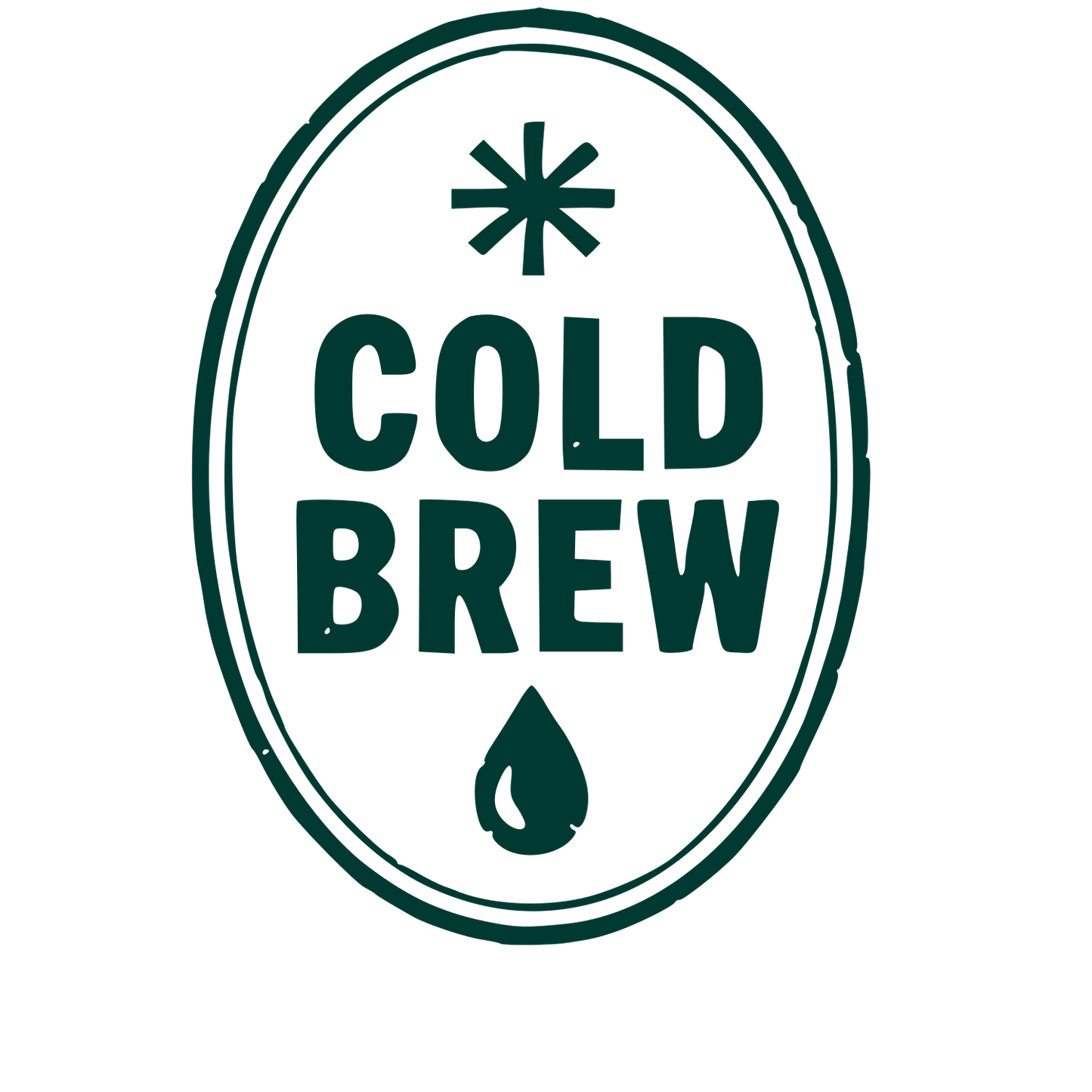 Cold Brew Coffee Drop Logo #003932