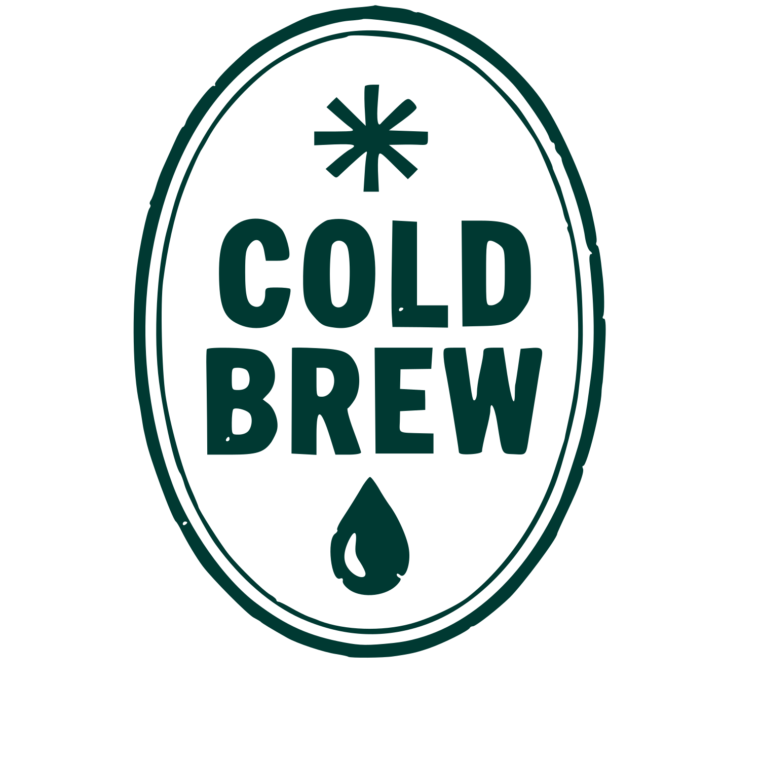 Cold Brew Coffee Drop Logo #003932