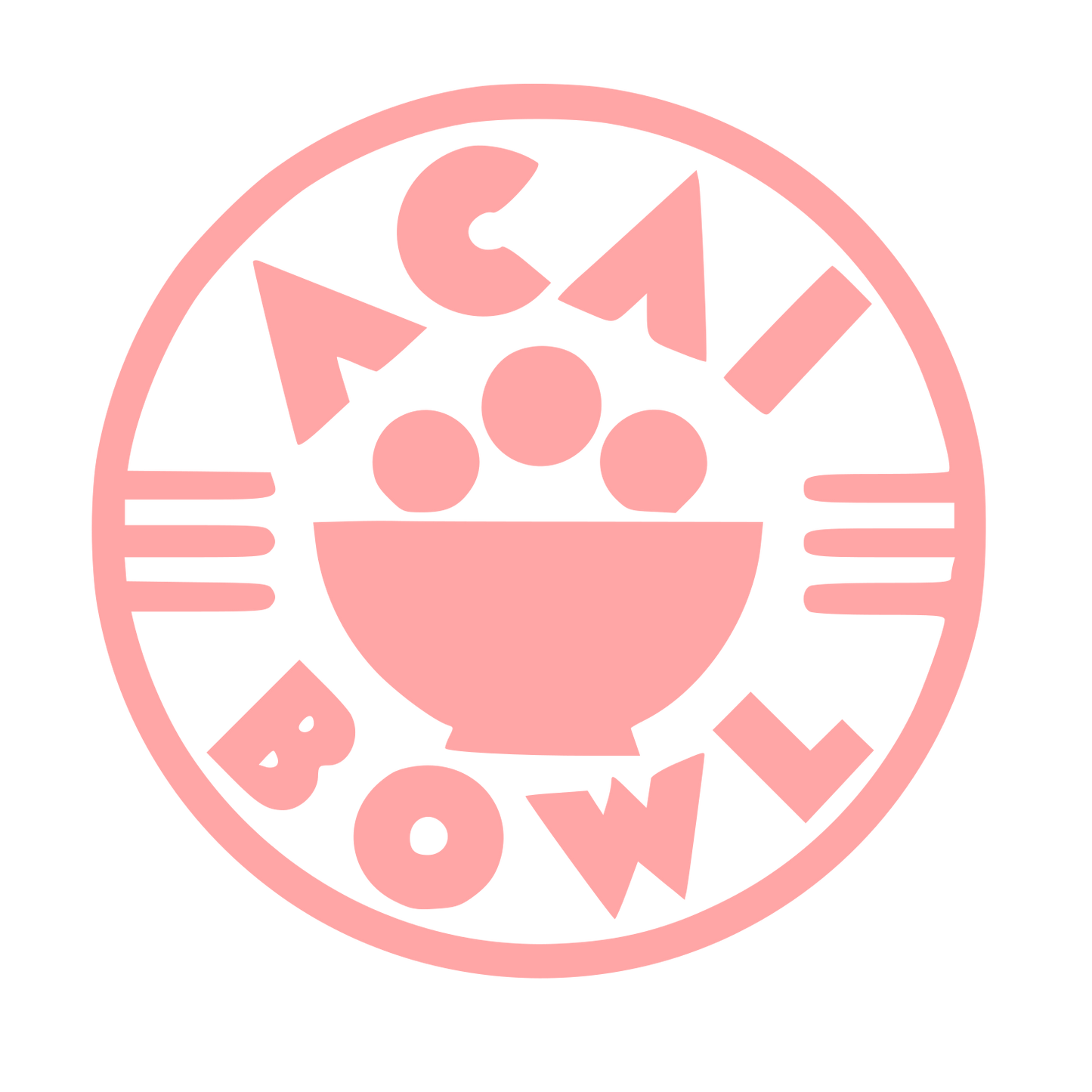 Acai Bowl Circle Badge Logo #ffa6a6