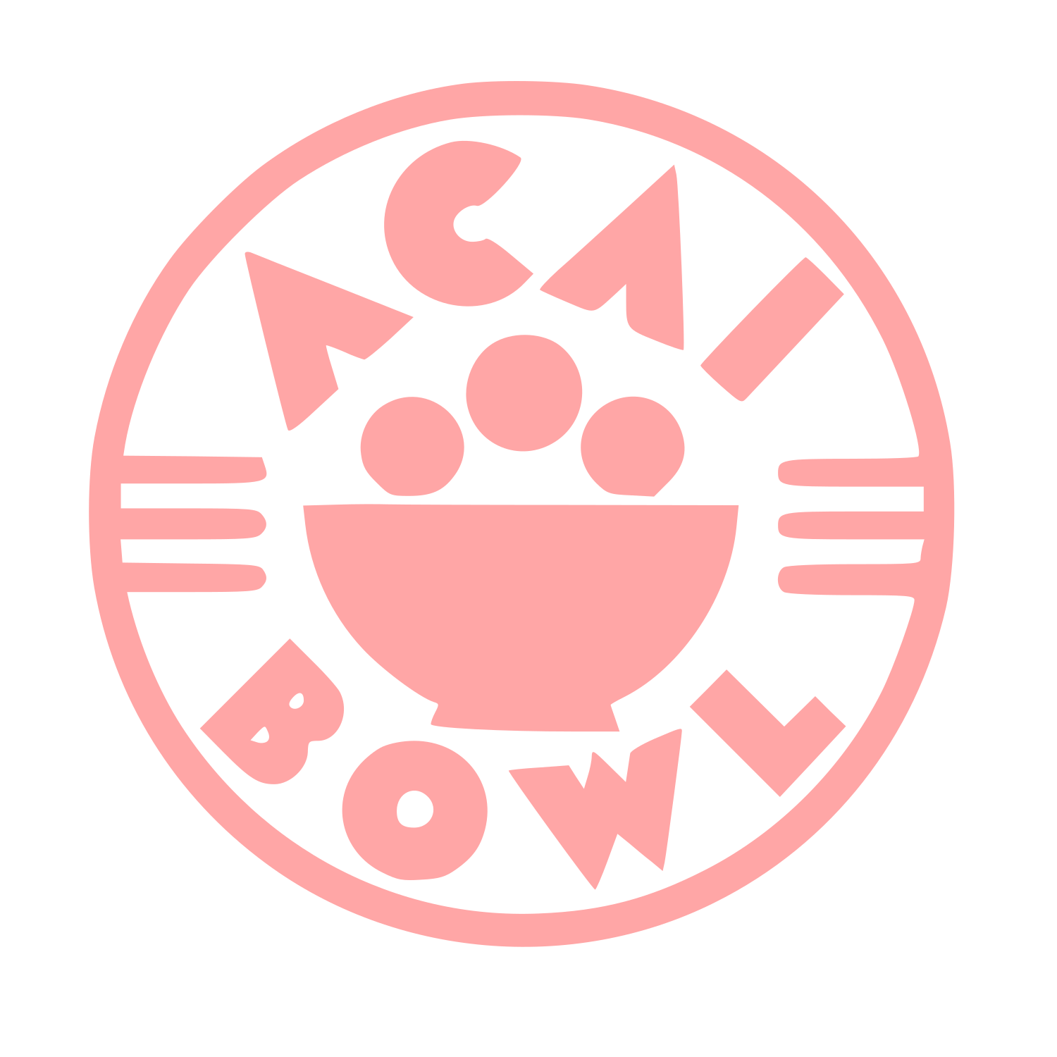 Acai Bowl Circle Badge Logo #ffa6a6