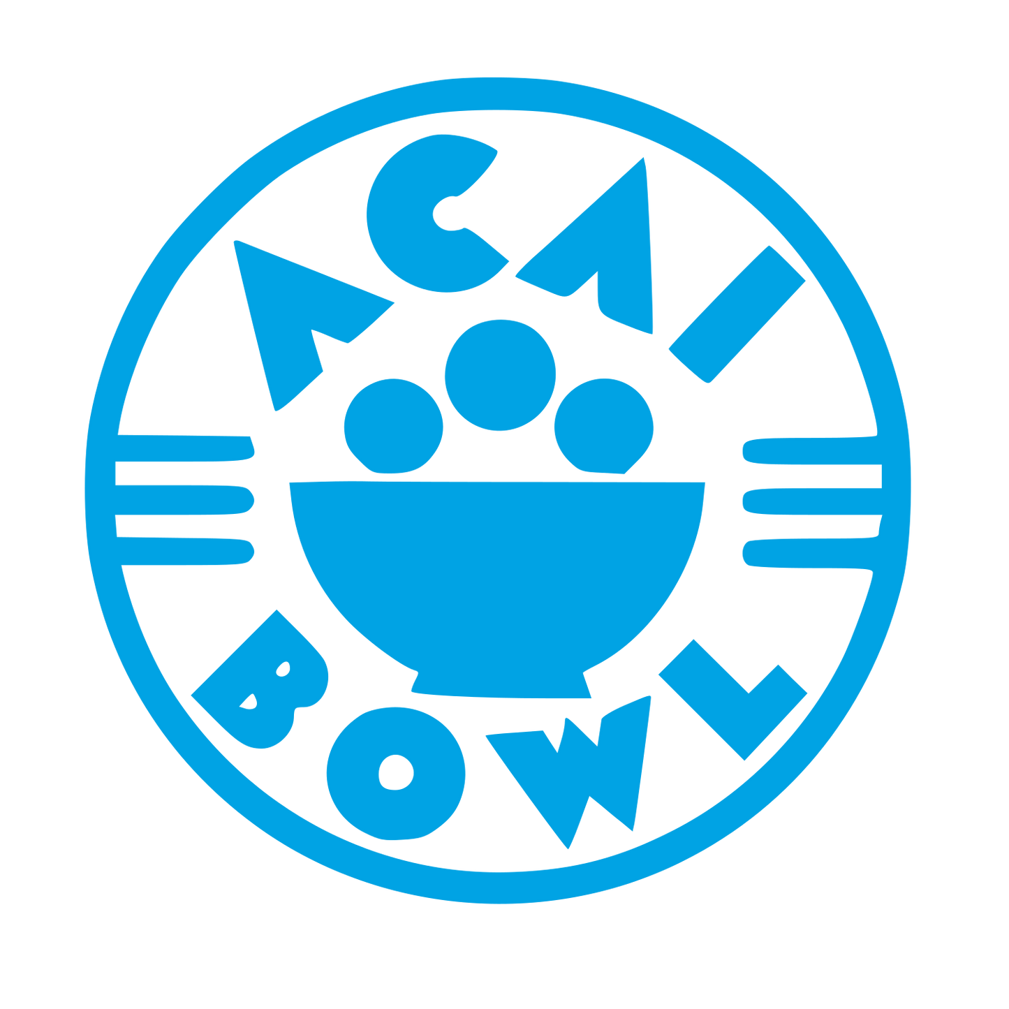 Acai Bowl Circle Badge Logo #00a3e4