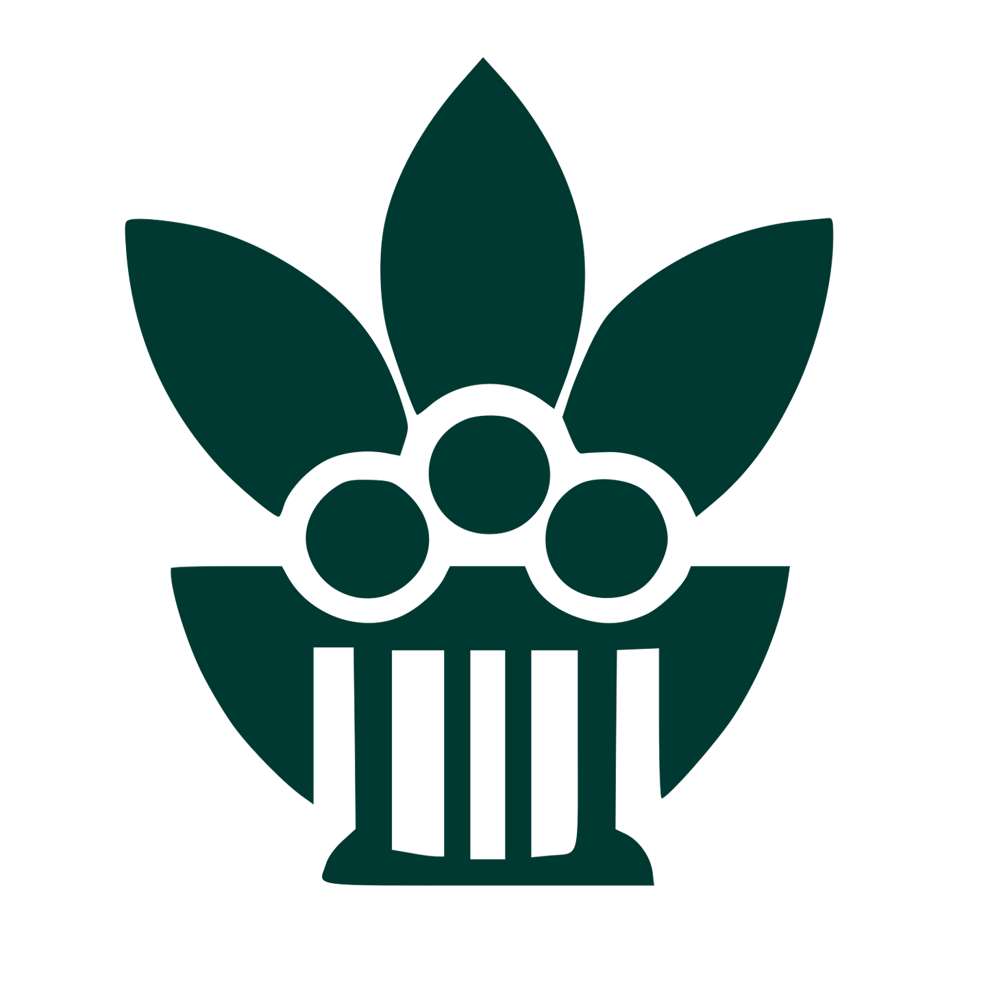 Acai Bowl Leaves Logo #003932