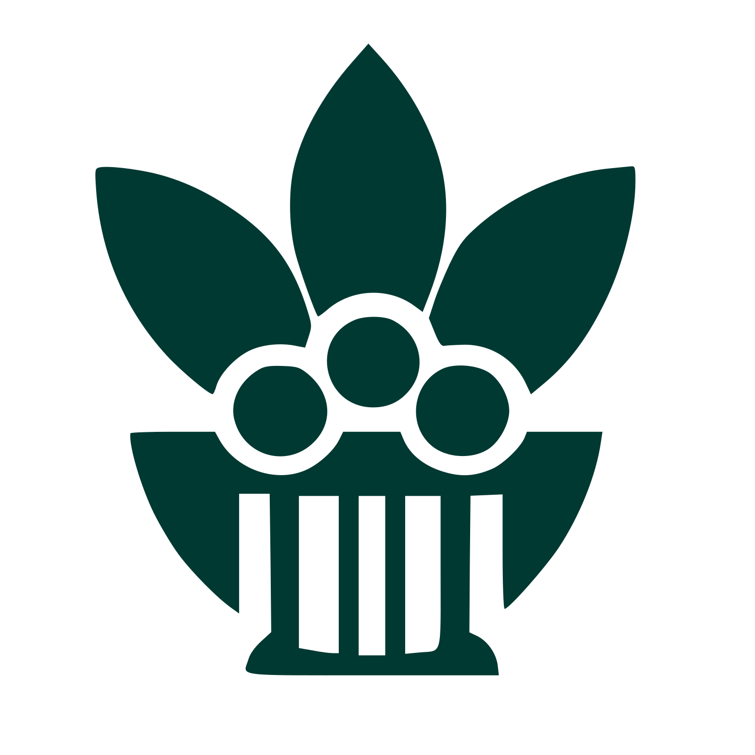 Acai Bowl Leaves Logo #003932