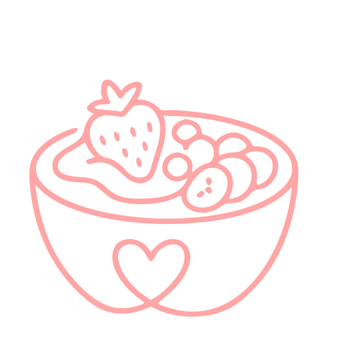 Monoline Smoothie Bowl Logo #ffa6a6