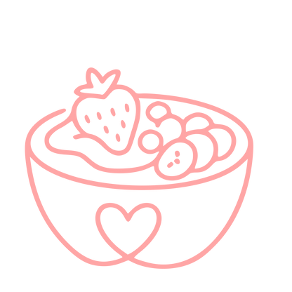 Monoline Smoothie Bowl Logo #ffa6a6