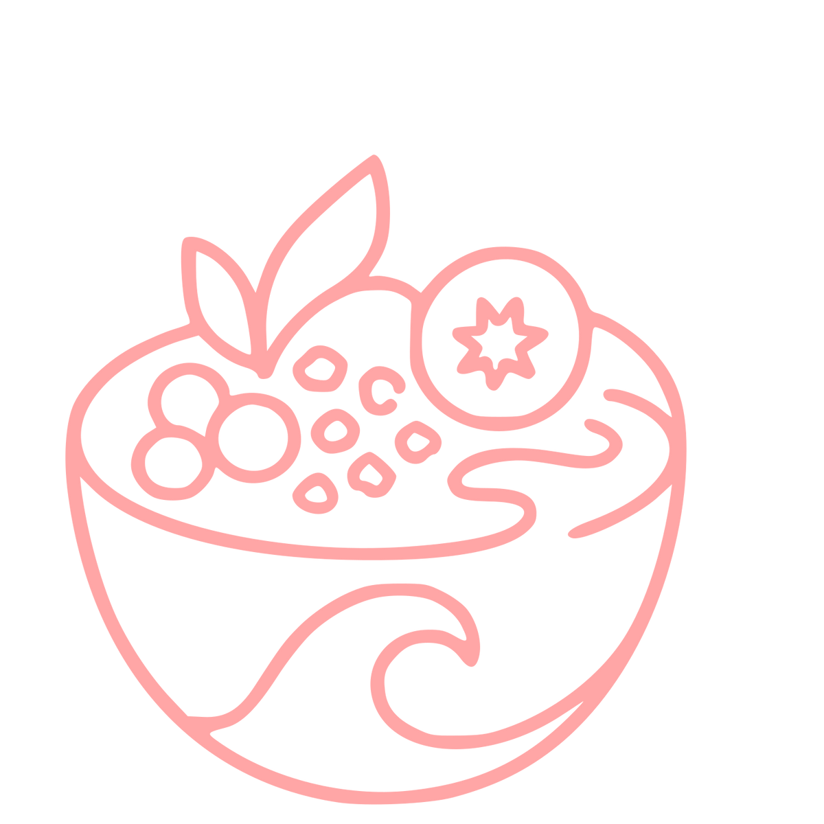 Monoline Smoothie Bowl Logo #ffa6a6
