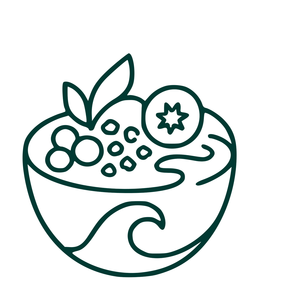 Monoline Smoothie Bowl Logo #003932