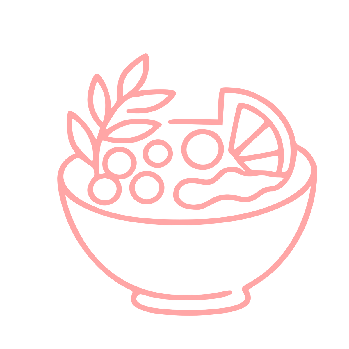 Monoline Smoothie Bowl Logo #ffa6a6