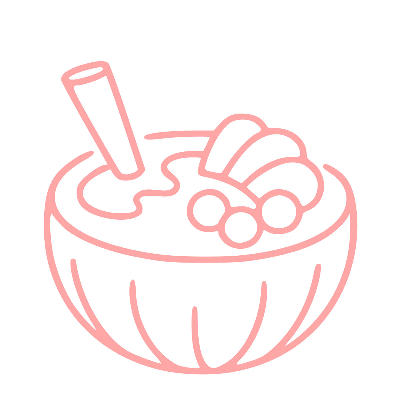 Smoothie Bowl Monoline Logo #ffa6a6