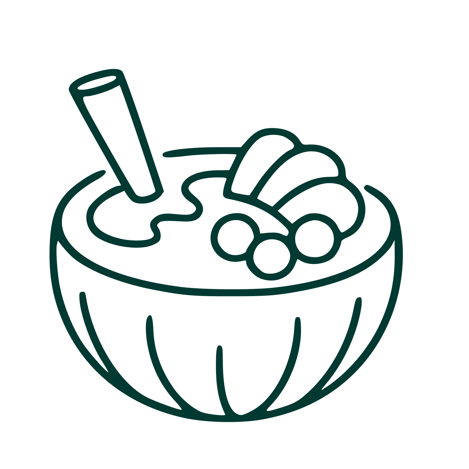 Smoothie Bowl Monoline Logo #003932