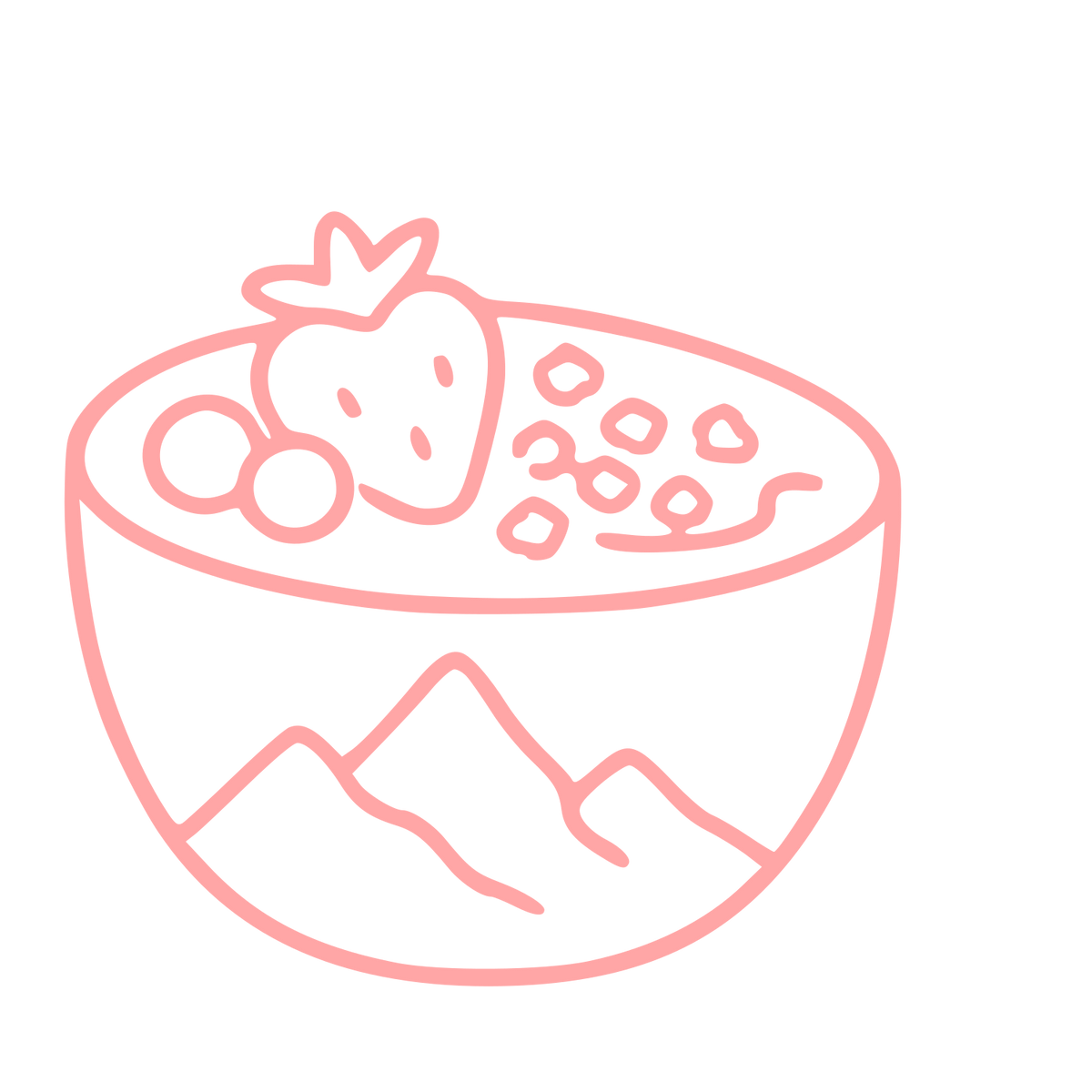 Smoothie Bowl Mountain Logo #ffa6a6