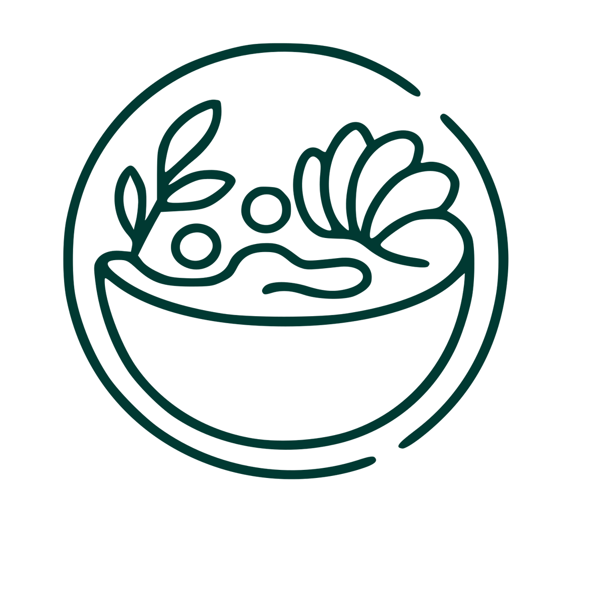 Monoline Smoothie Bowl Logo #003932