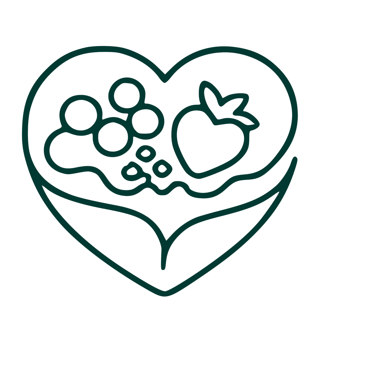 Smoothie Bowl Heart Logo #003932
