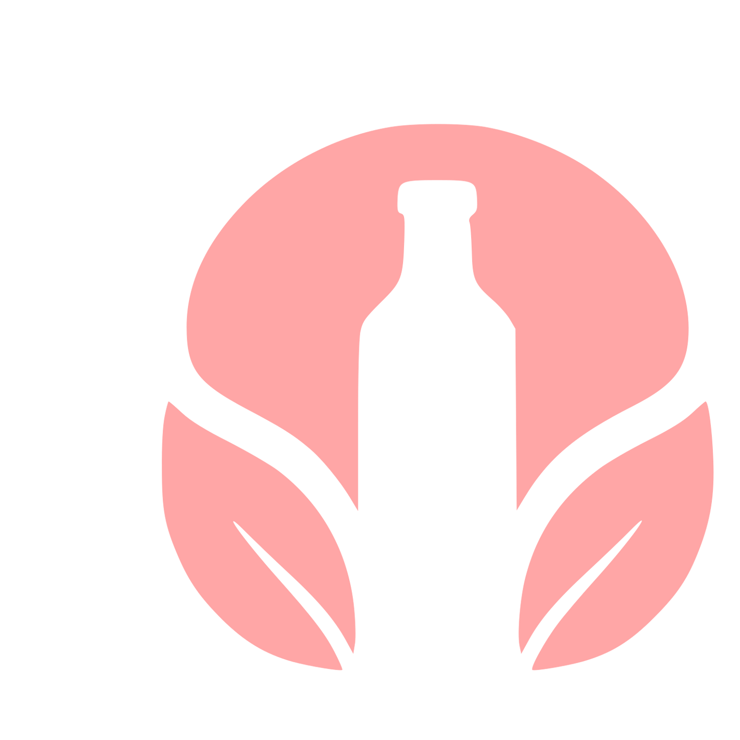 Kombucha Bottle Leaf Logo #ffa6a6
