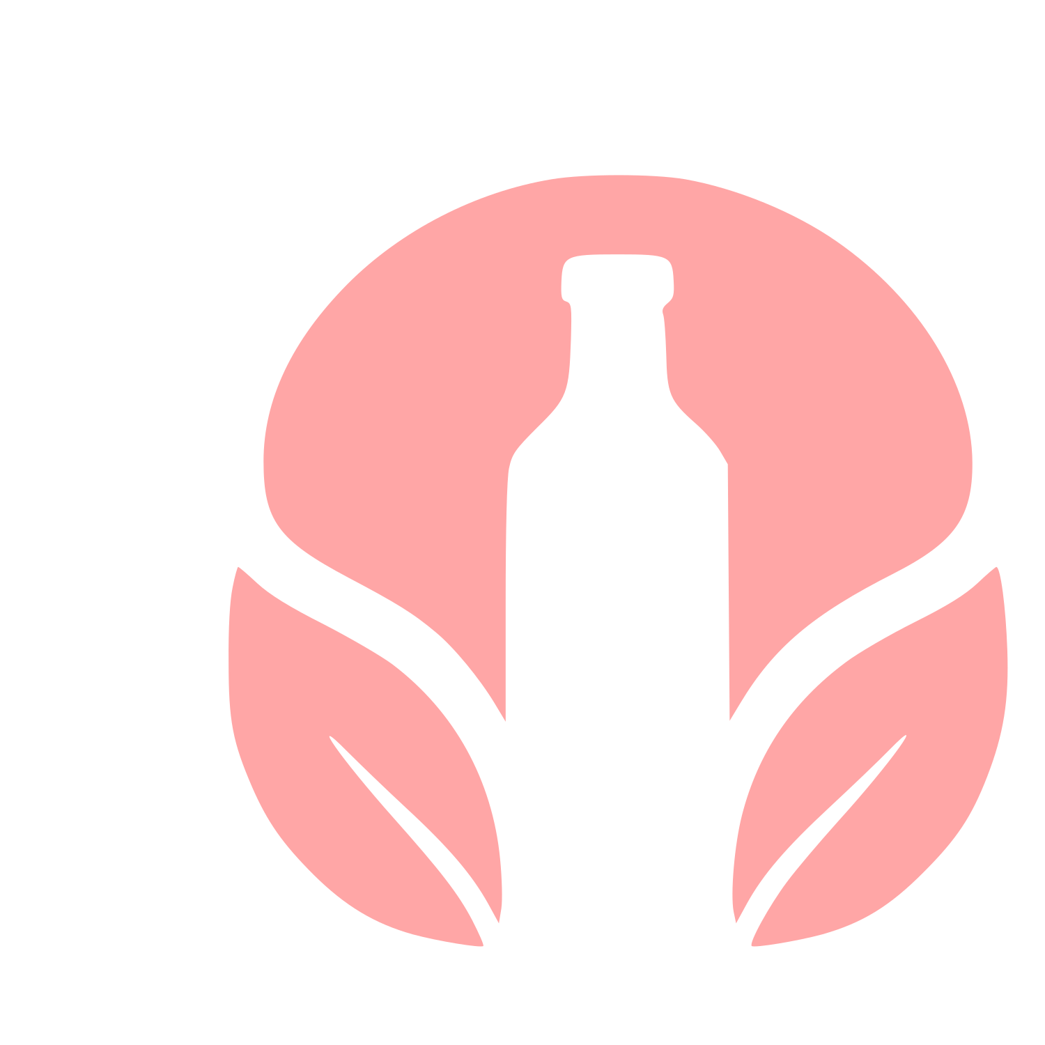 Kombucha Bottle Leaf Logo #ffa6a6