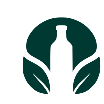 Kombucha Bottle Leaf Logo #003932