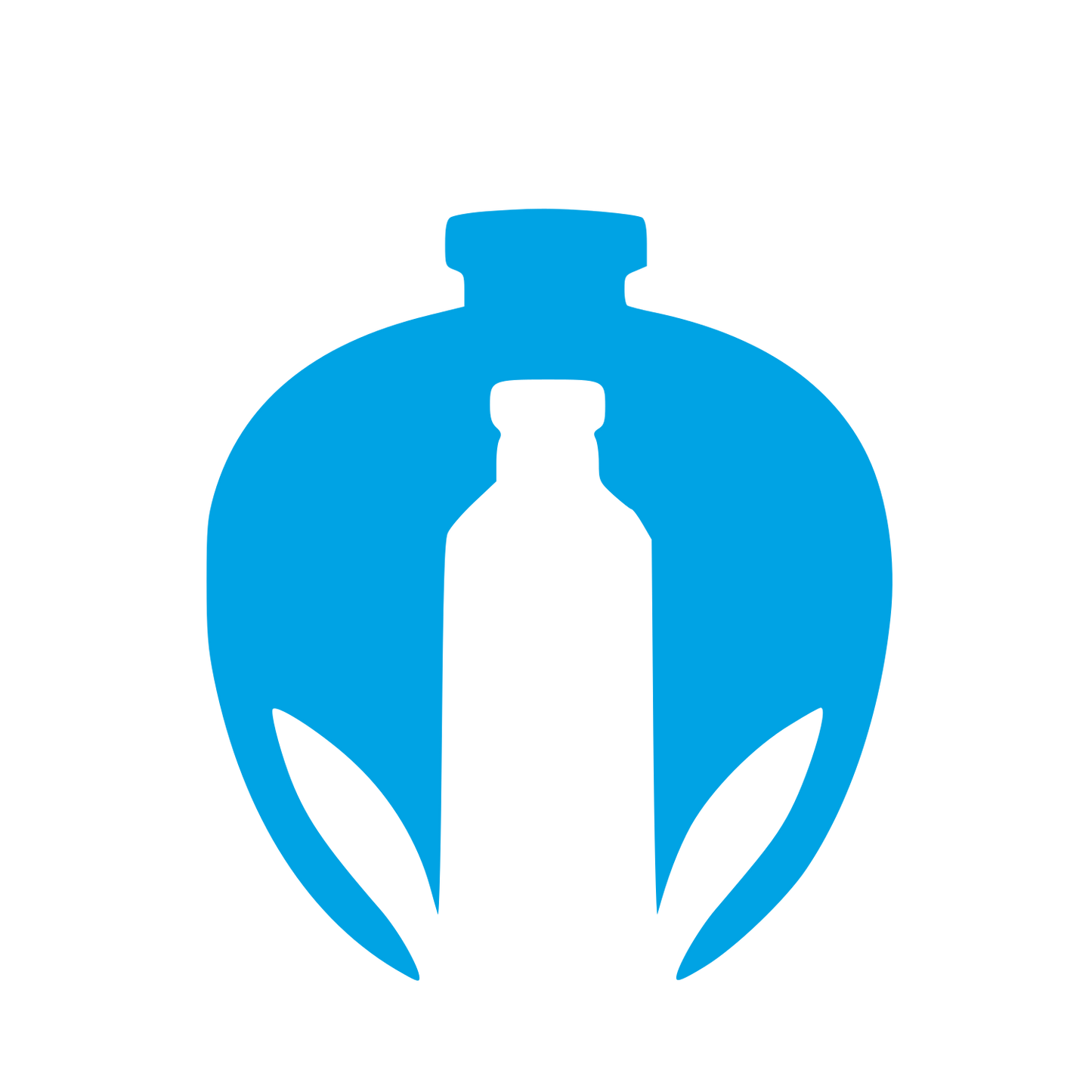 Kombucha Bottle Negative Space Logo #00a3e4