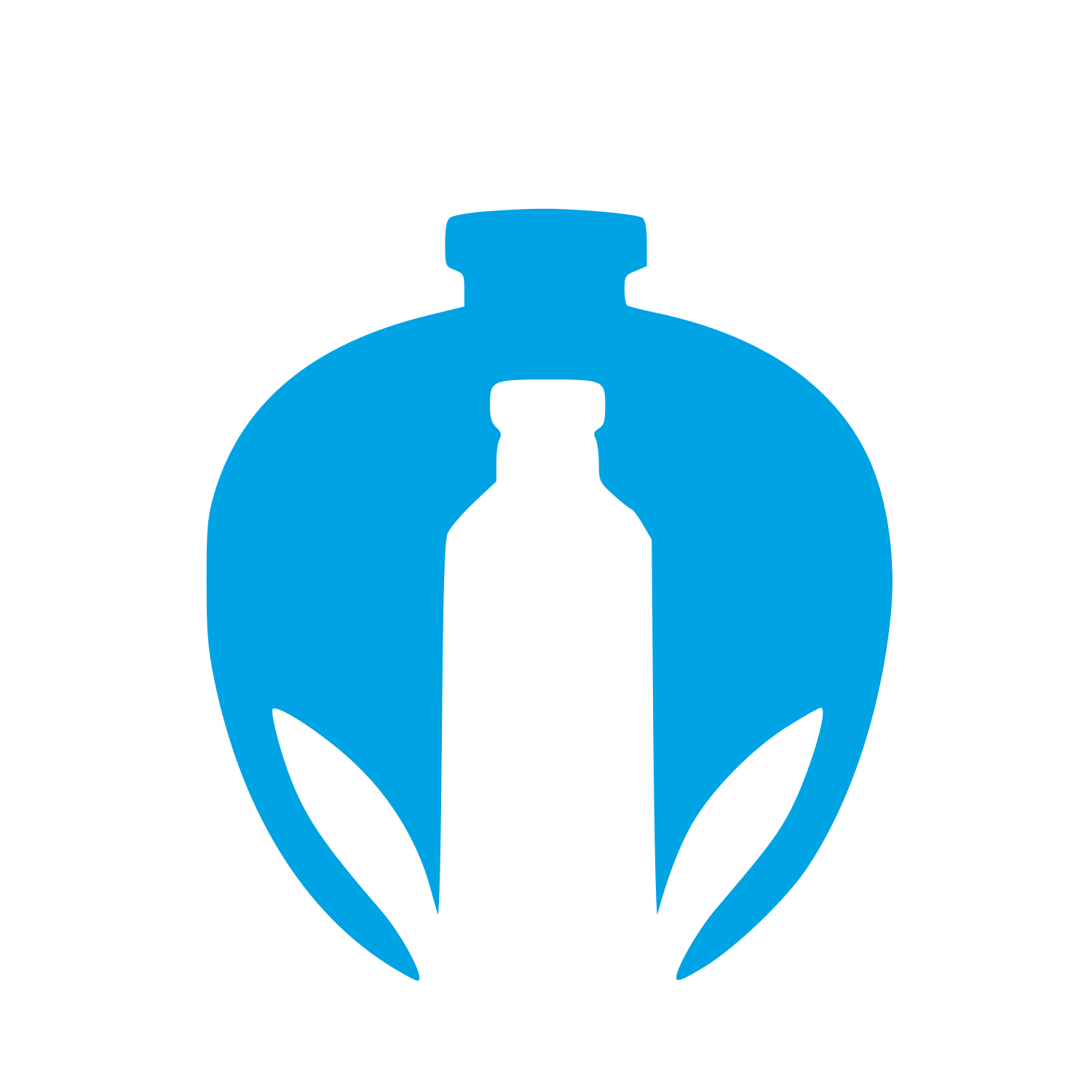 Kombucha Bottle Negative Space Logo #00a3e4