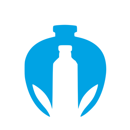Kombucha Bottle Negative Space Logo #00a3e4