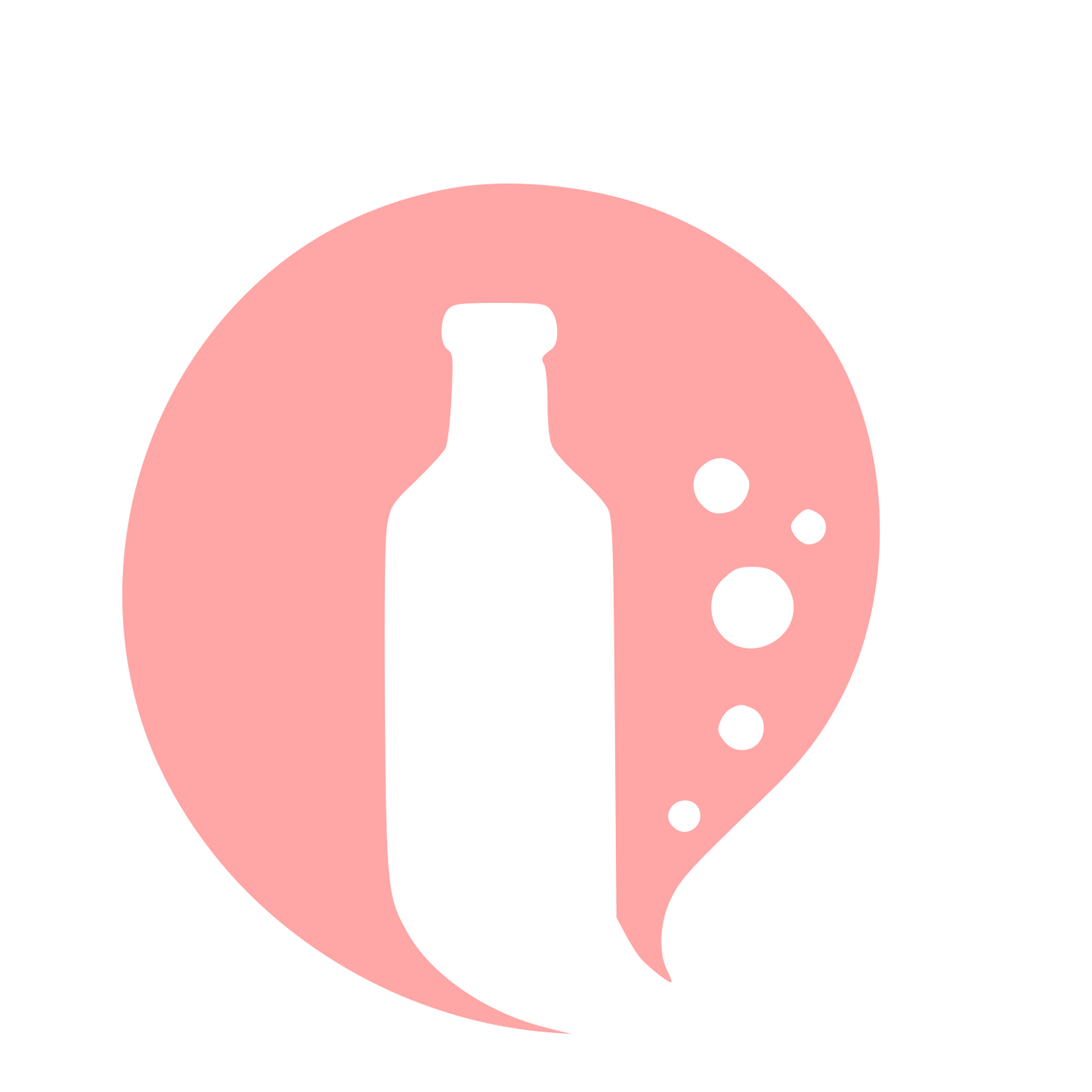 Kombucha Bottle Bubble Logo #ffa6a6