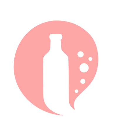Kombucha Bottle Bubble Logo #ffa6a6