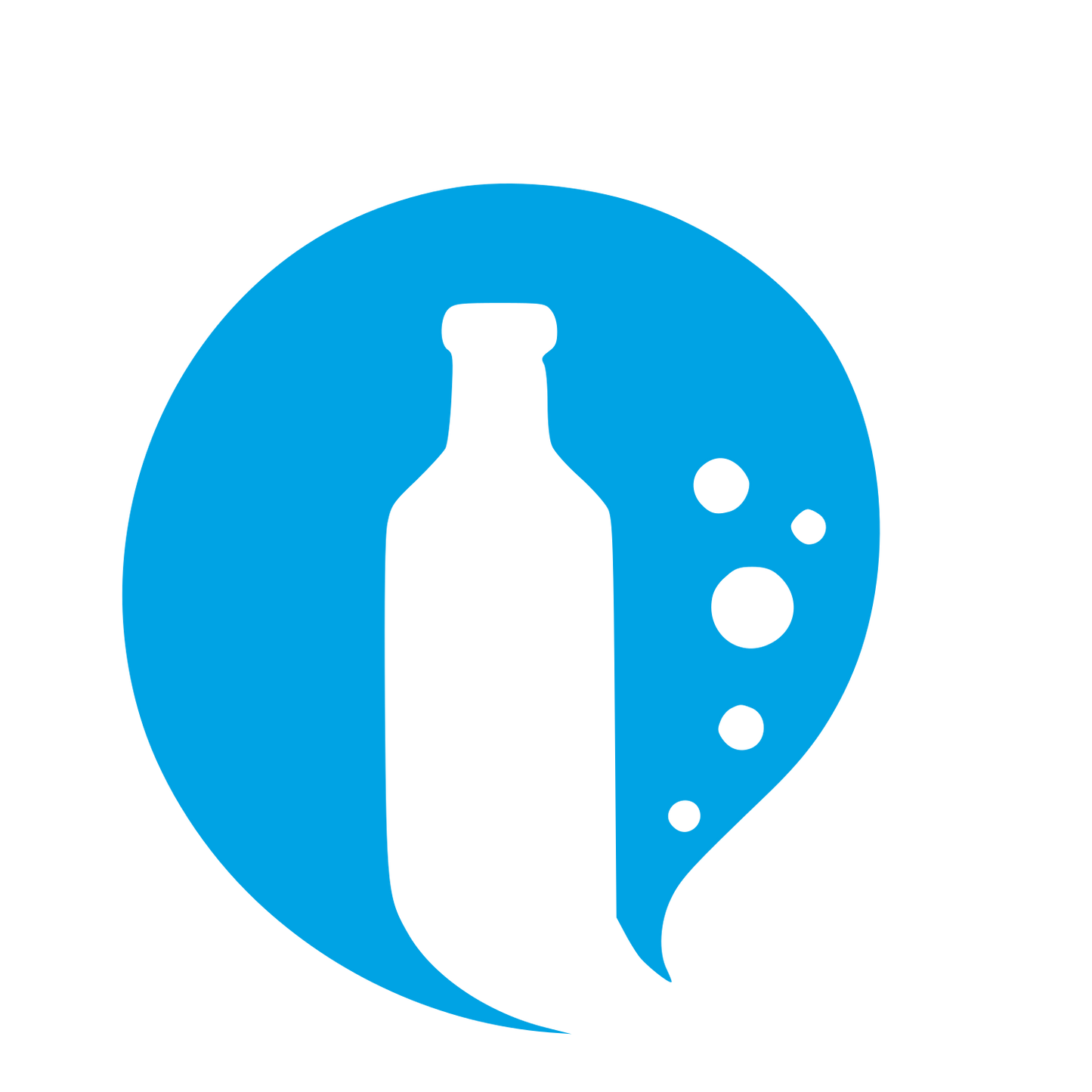 Kombucha Bottle Bubble Logo #00a3e4