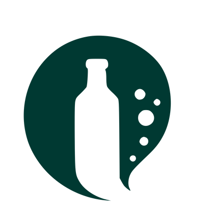 Kombucha Bottle Bubble Logo #003932