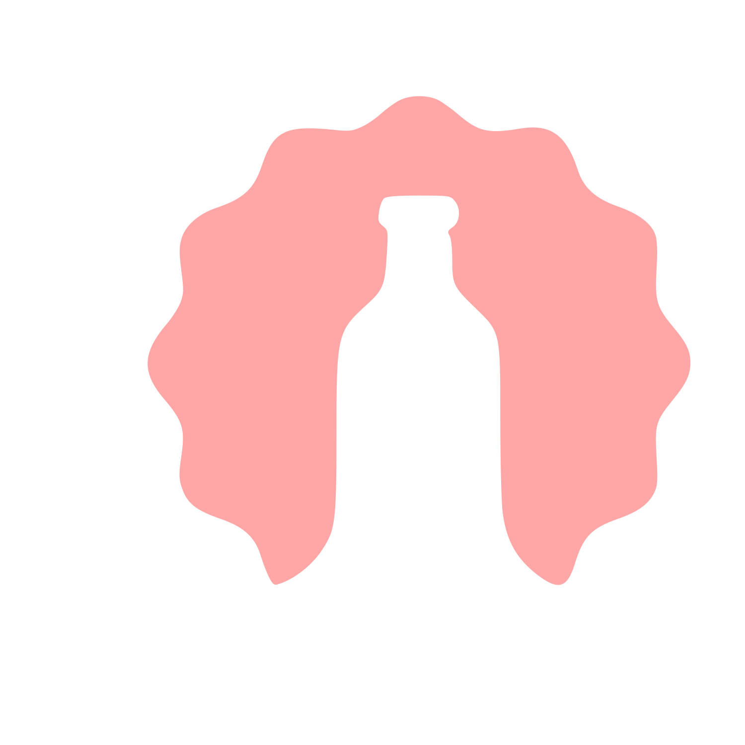 Kombucha Bottle Negative Space Logo #ffa6a6