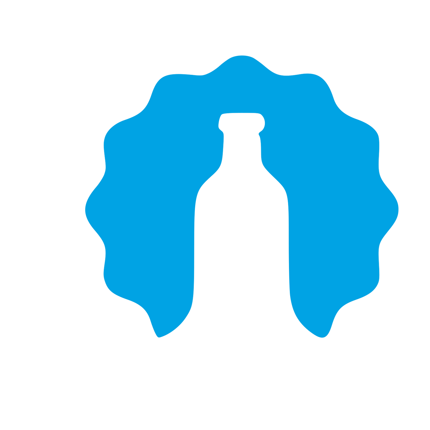 Kombucha Bottle Negative Space Logo #00a3e4