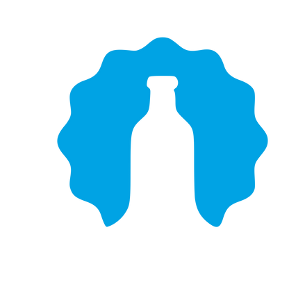 Kombucha Bottle Negative Space Logo #00a3e4