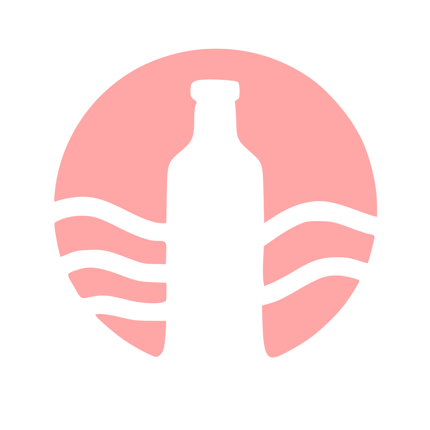 Bottle Waves Circle Logo #ffa6a6