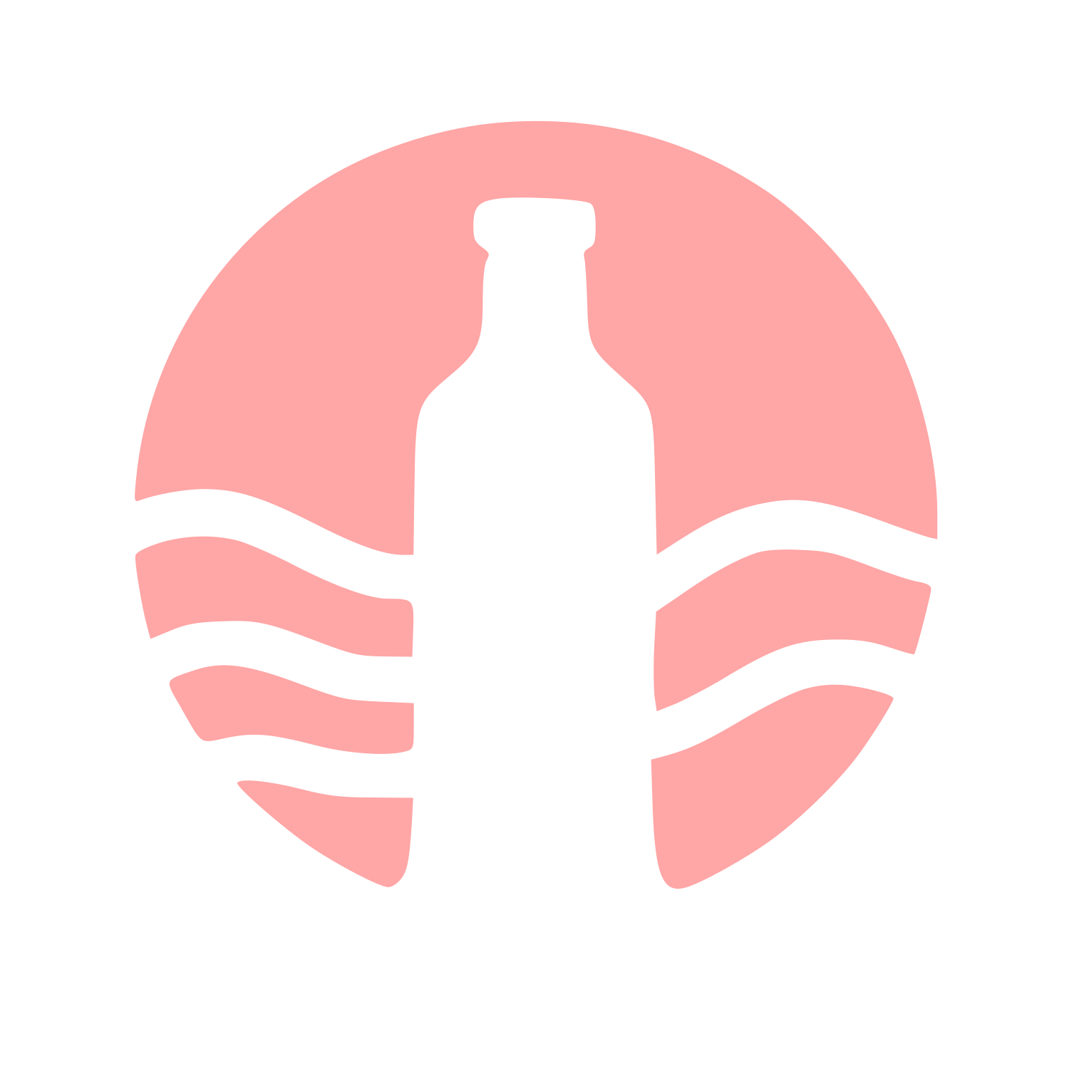 Bottle Waves Circle Logo #ffa6a6