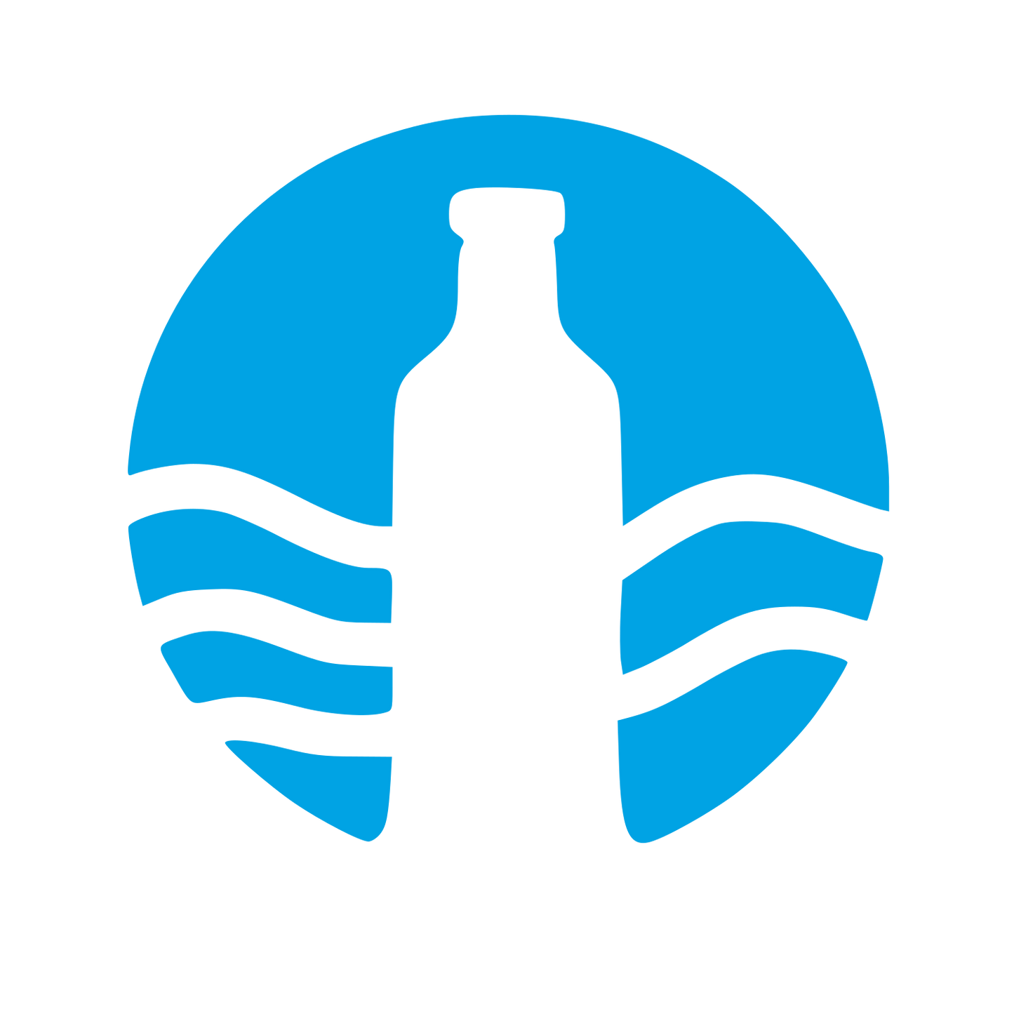 Bottle Waves Circle Logo #00a3e4