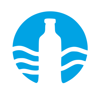 Bottle Waves Circle Logo #00a3e4