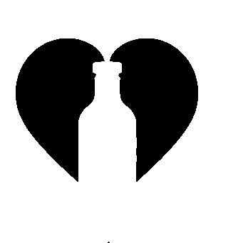 Bottle Heart Negative Space Logo