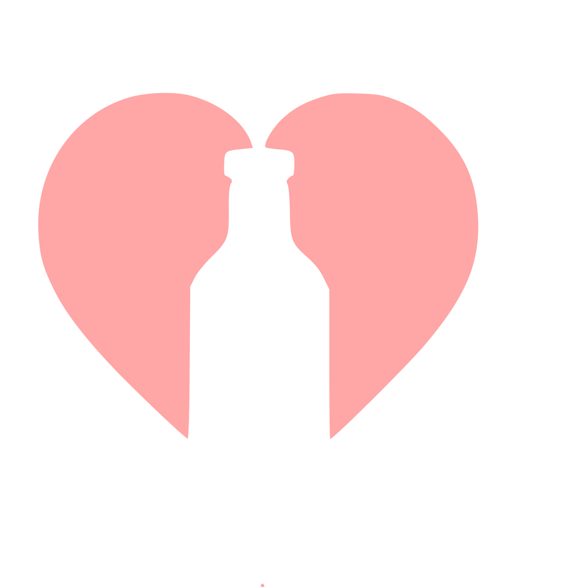 Bottle Heart Negative Space Logo #ffa6a6
