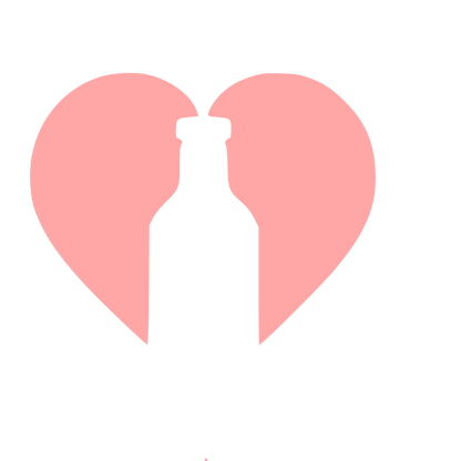 Bottle Heart Negative Space Logo #ffa6a6