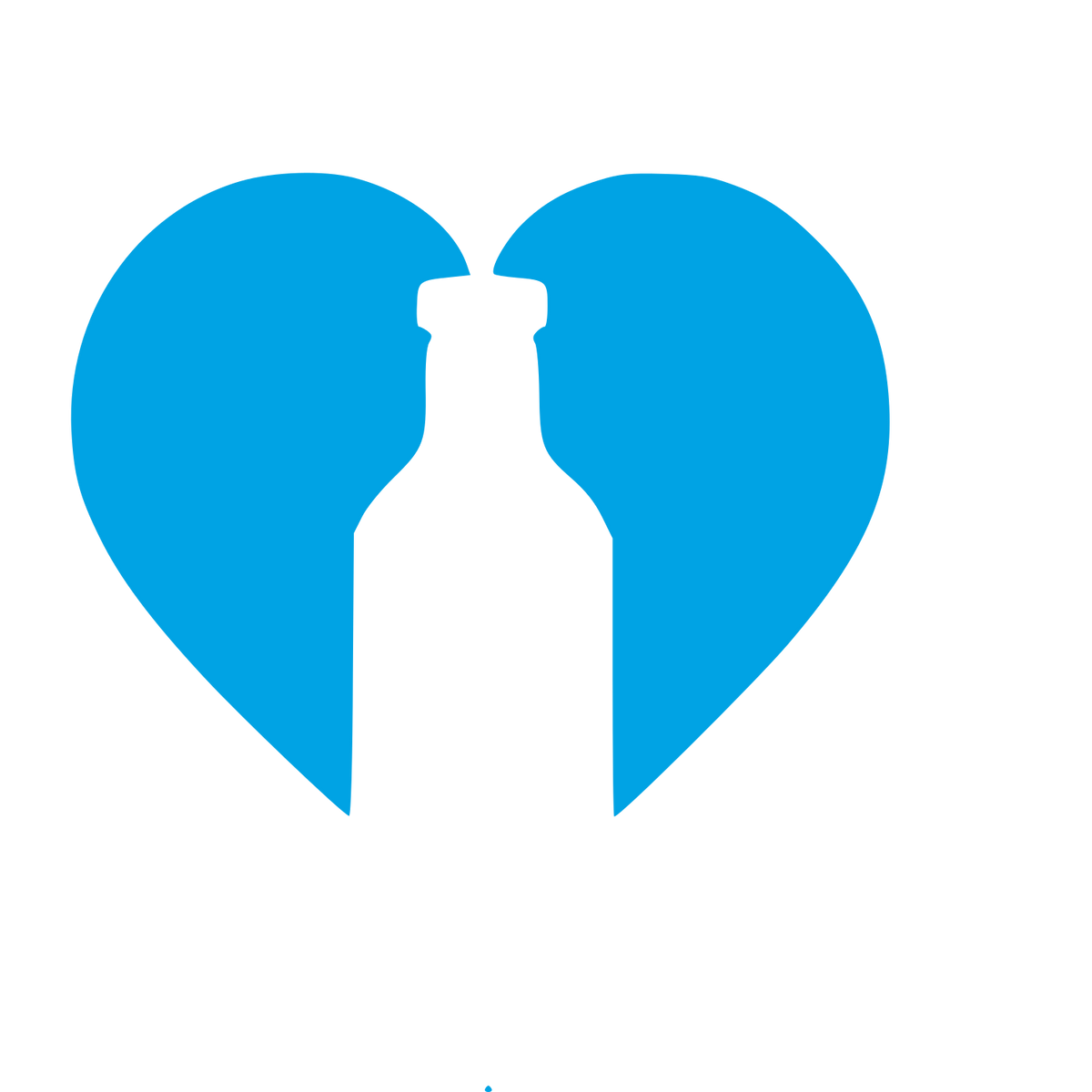 Bottle Heart Negative Space Logo #00a3e4