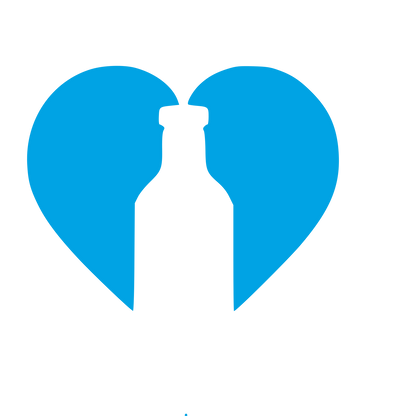 Bottle Heart Negative Space Logo #00a3e4