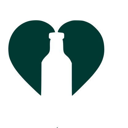 Bottle Heart Negative Space Logo #003932