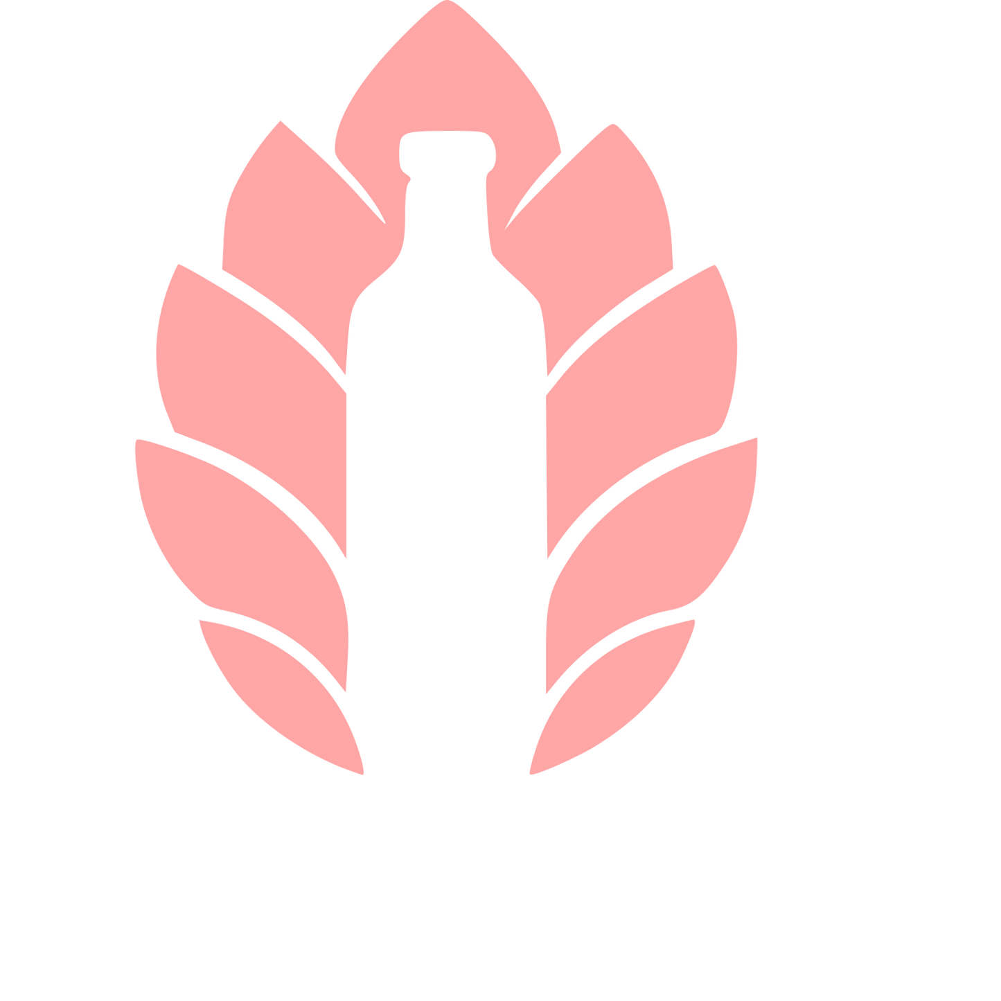 Kombucha Bottle Leaf Logo #ffa6a6