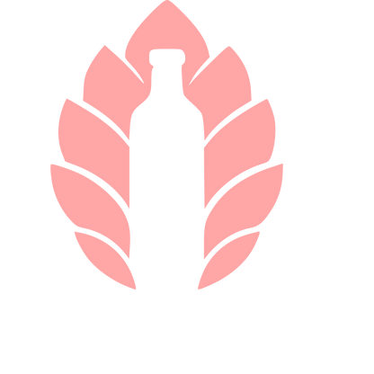 Kombucha Bottle Leaf Logo #ffa6a6