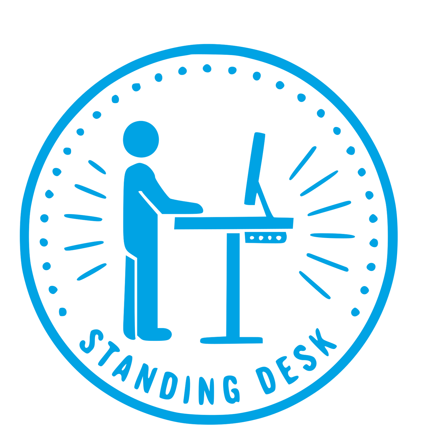 Standing Desk Badge Logo #00a3e4