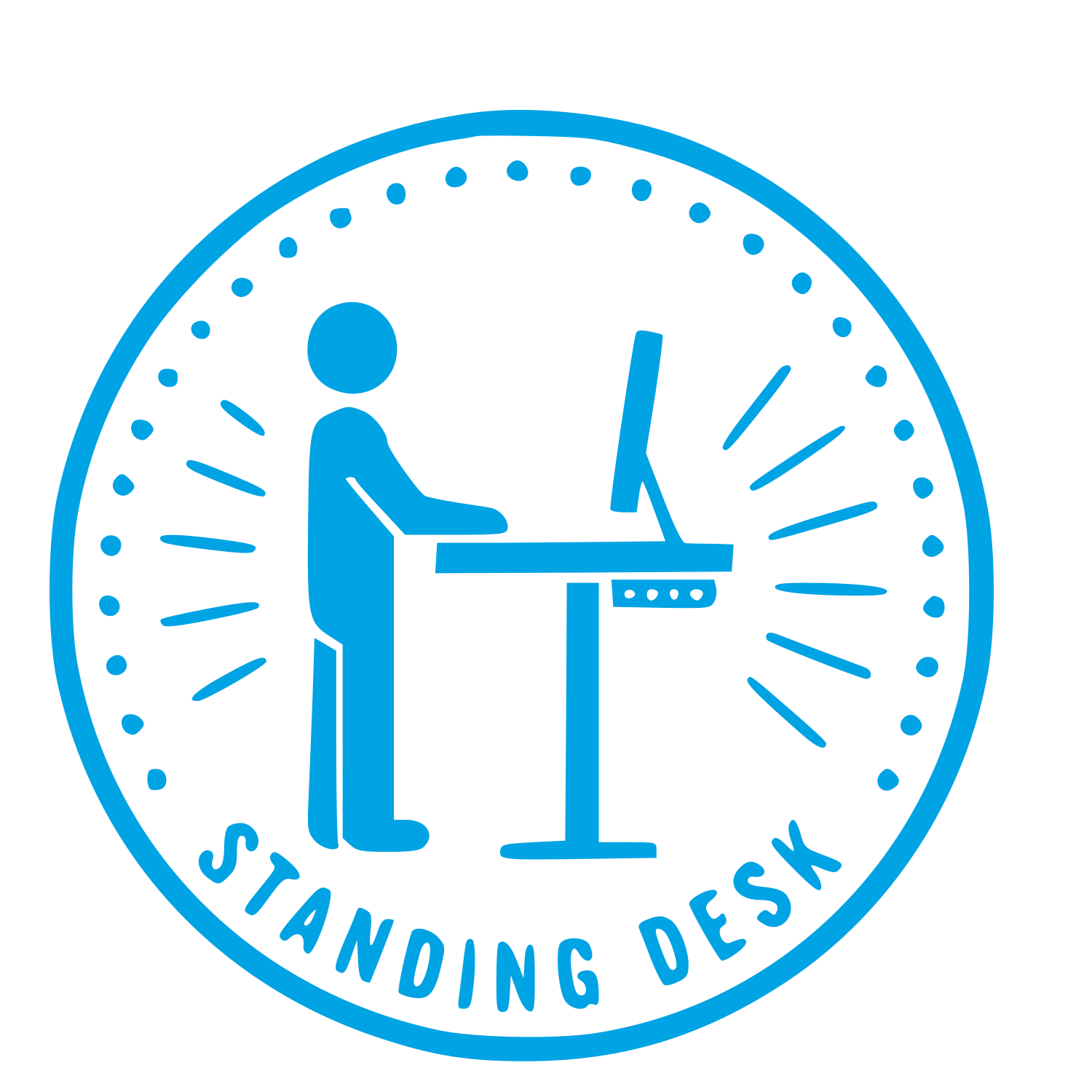 Standing Desk Badge Logo #00a3e4